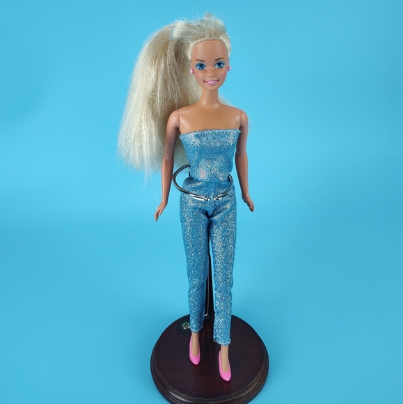 Mattel Vintage 1990s Barbie Doll 12" Bleach Blonde Hair + 1 Pc Bodysuit Shoes VG - Picture 2 of 12